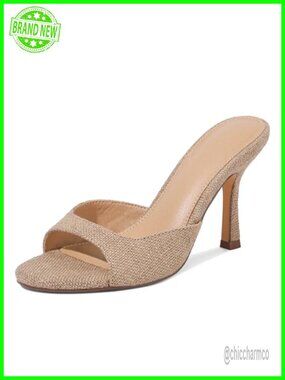 Women's Espadrille Kitten Heel Open Toe Stiletto Slip On Dress Summer Sandals